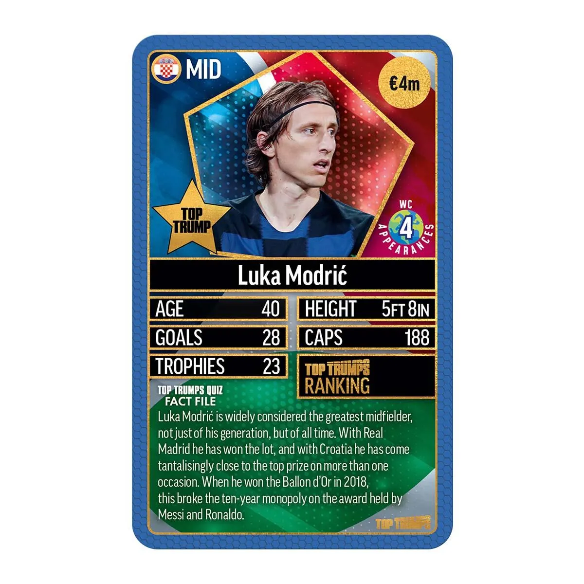 Top Trumps World Football Stars kaartspel Chrome Blue