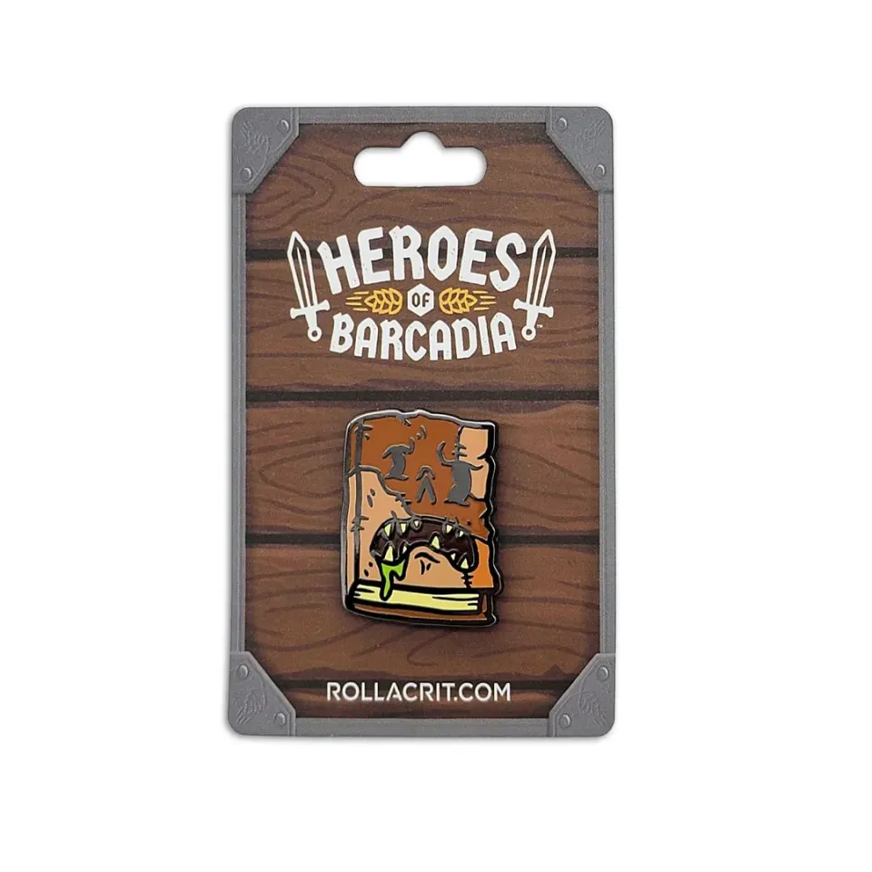 Roll A Crit Heroes of Barcadia Liquornomicon pin emaille