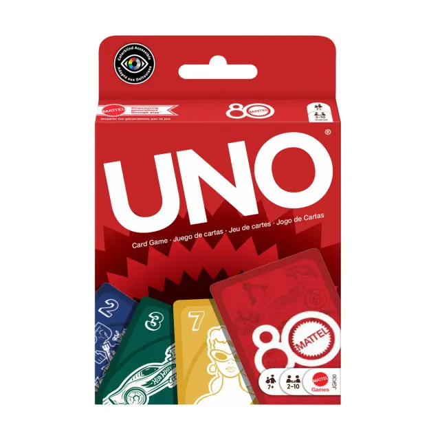 UNO Rouge Rubis 80 jaar kaartspel Mattel editie familie