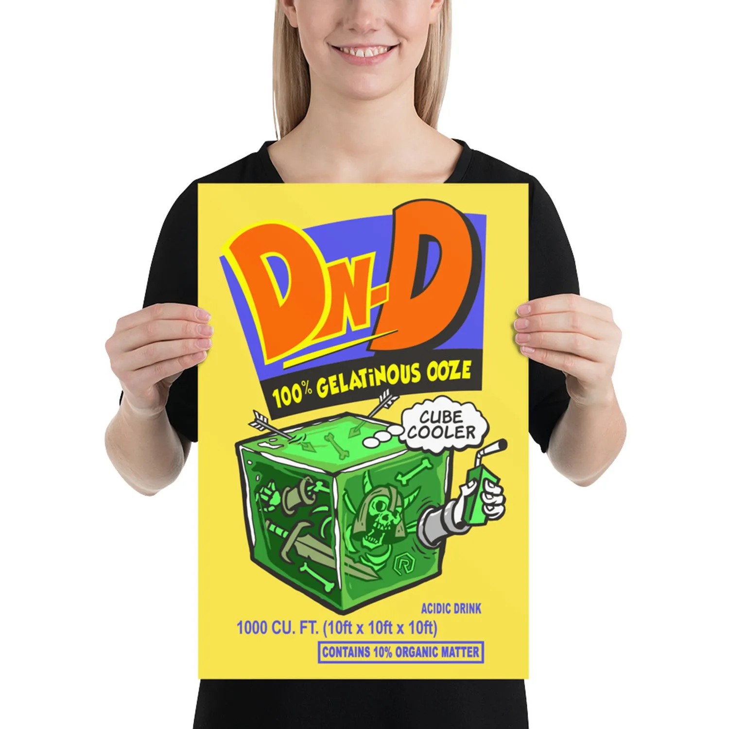 Roll A Crit Gelatinous Cubic Cooler poster 12x18 inch