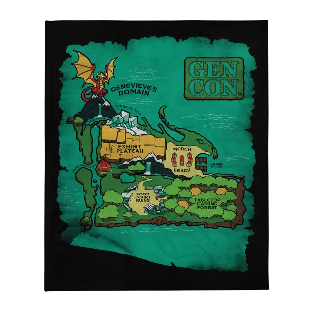 Roll A Crit Gen Con Island Map plaid 127x153 polyester