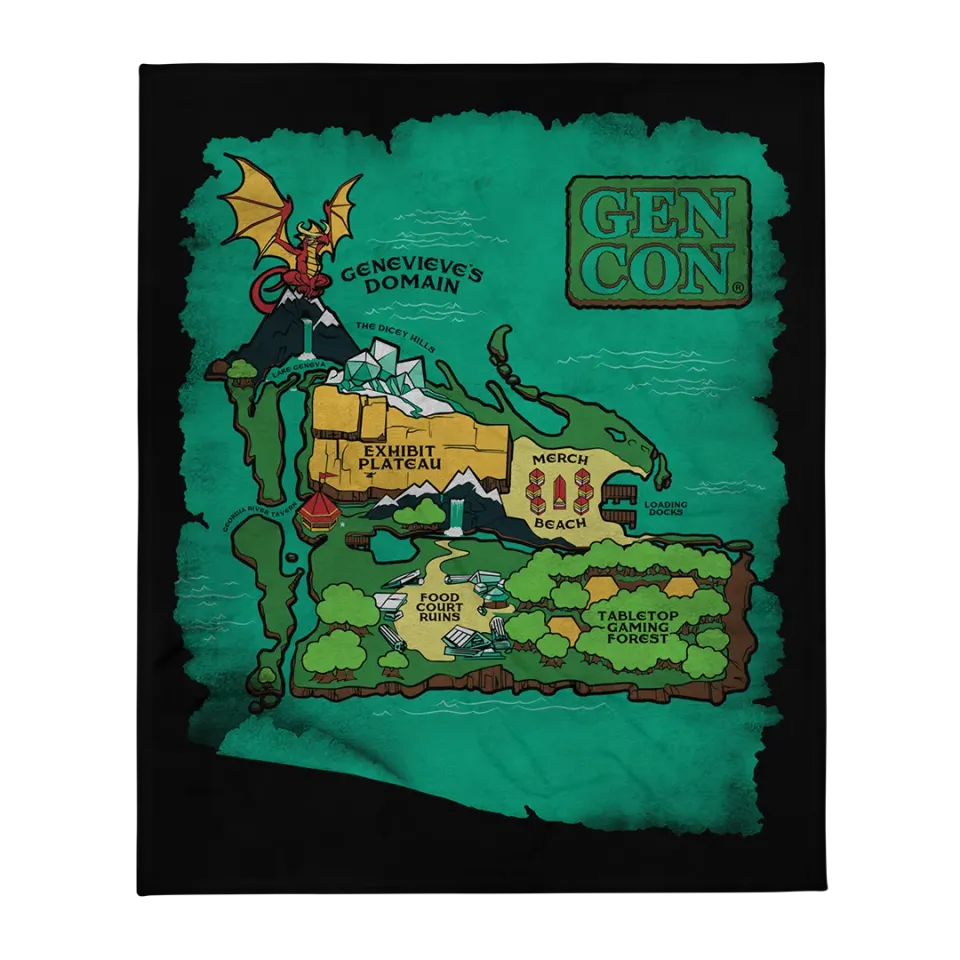 Roll A Crit Gen Con Island Map plaid 127x153 polyester