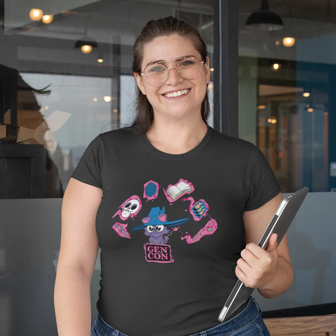 Roll A Crit My Little Cat Wizard T-shirt zwart semi-fitted