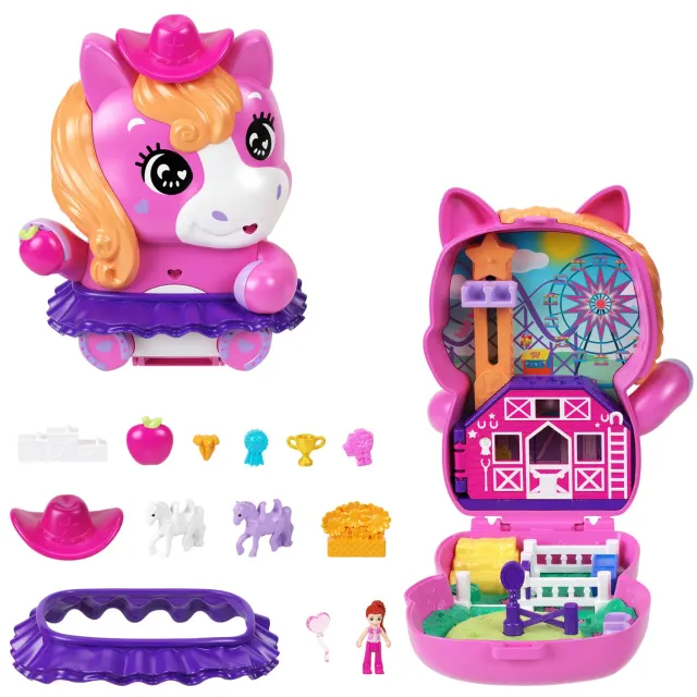 Polly Pocket Pony Rodeo compact speelset met micropop