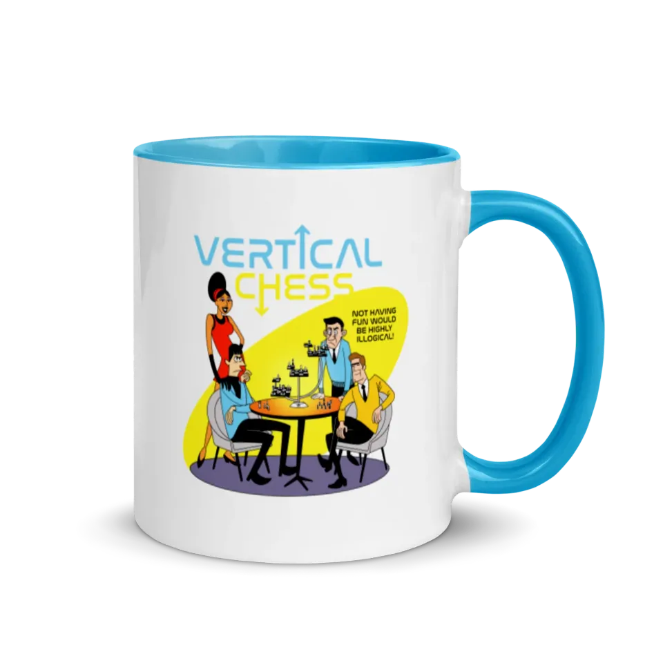 Roll A Crit Vertical Chess mok keramiek blauw