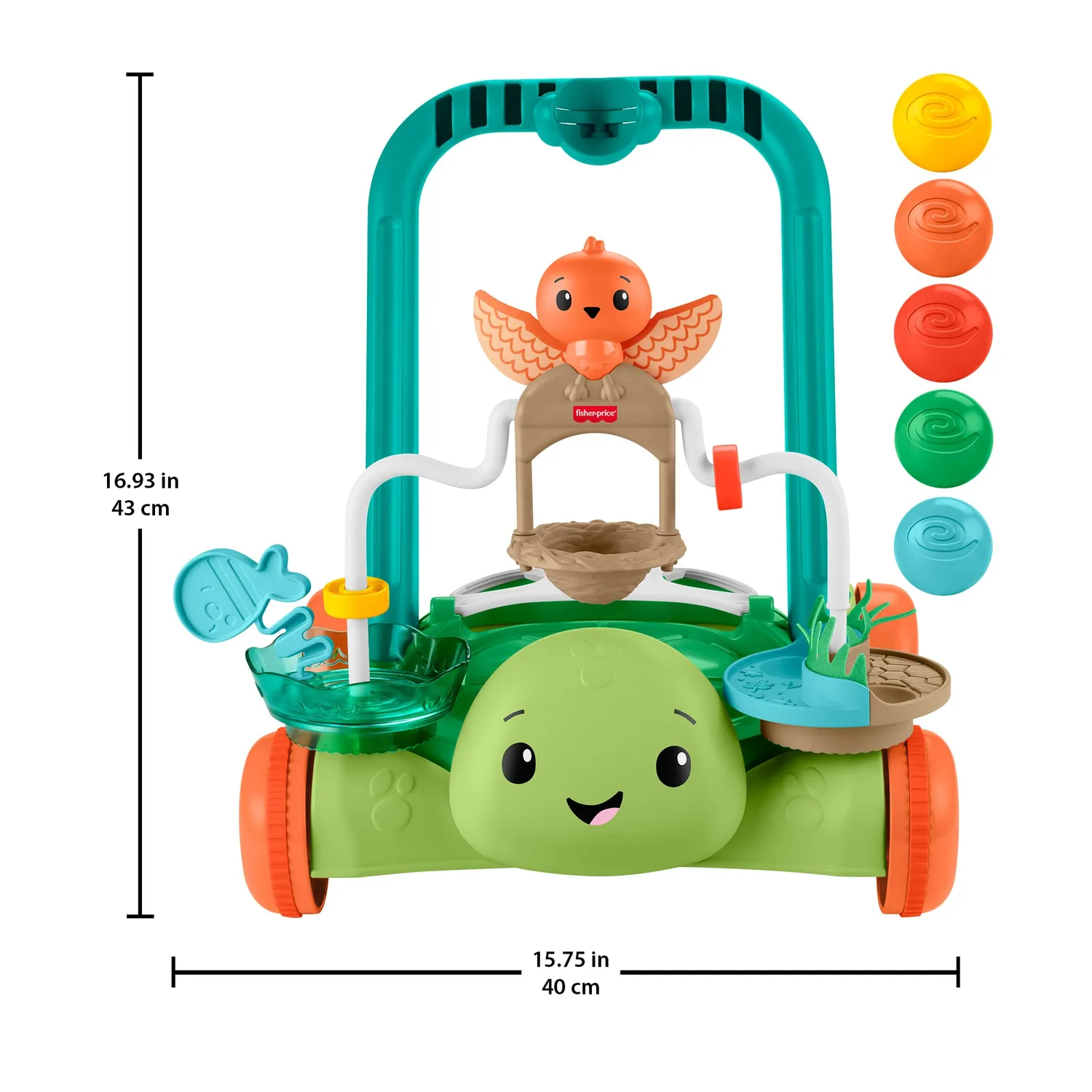 Fisher-Price Schildpad loopwagen met 5 ballen