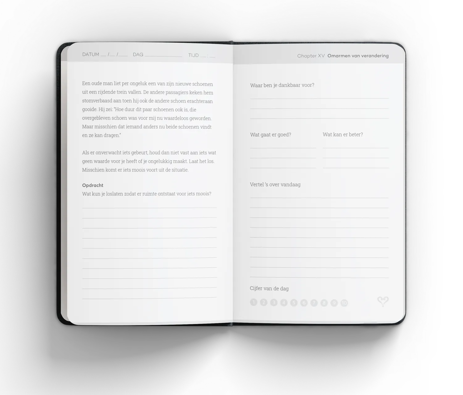 Vertellis Chapters 2 journal zwart zelfreflectie