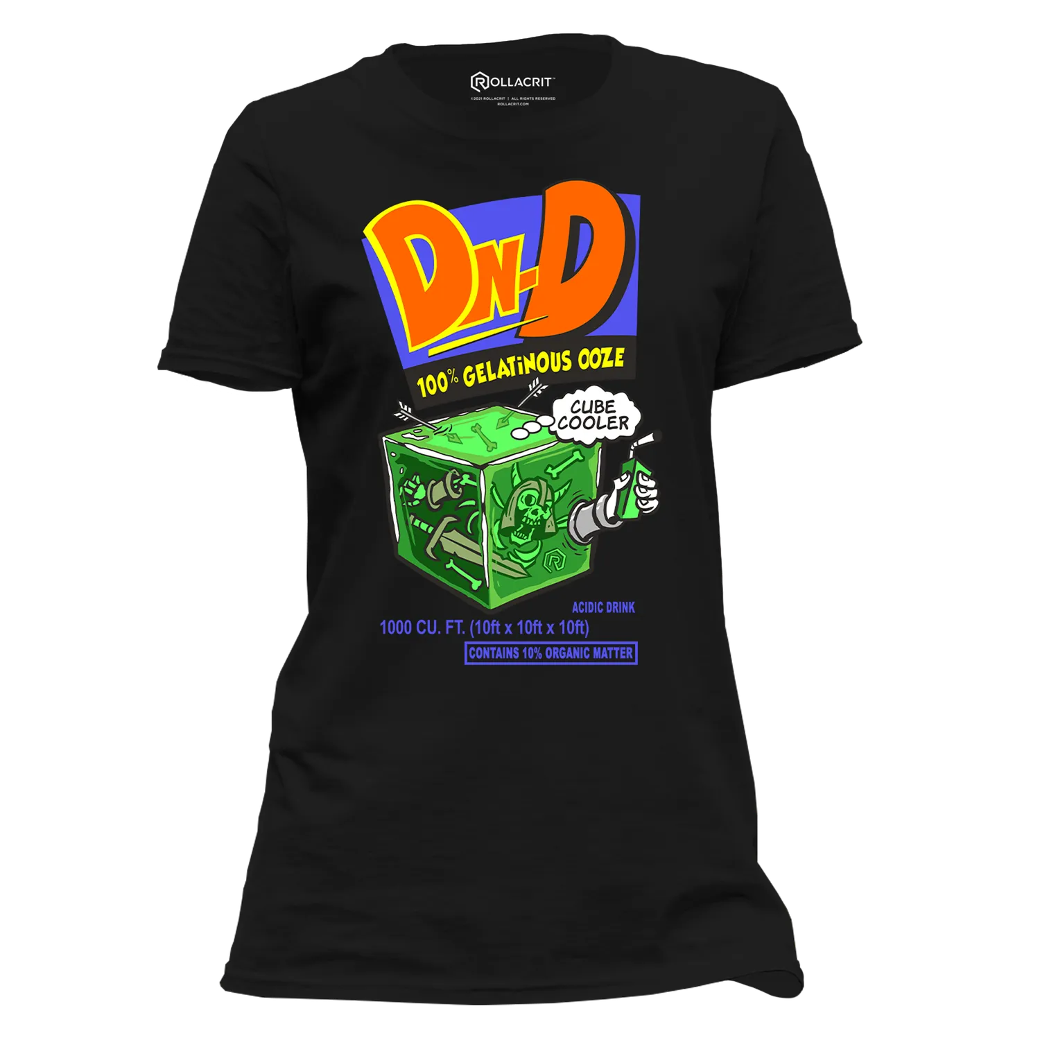 Roll A Crit Gelatinous Cubic Cooler T-shirt femme zwart
