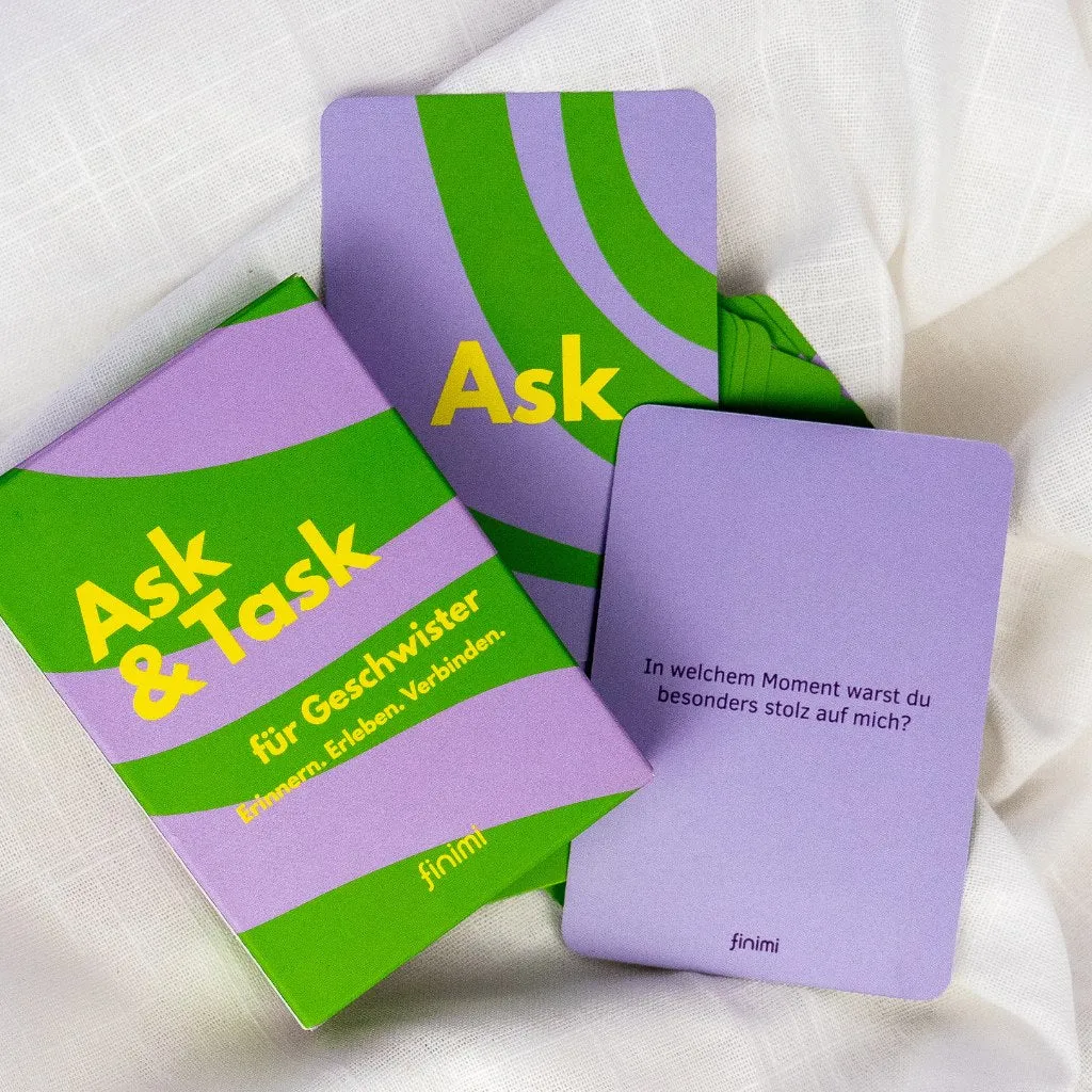 Finimi Ask & Task Geschwister kaartspel 52 kaarten broers zussen