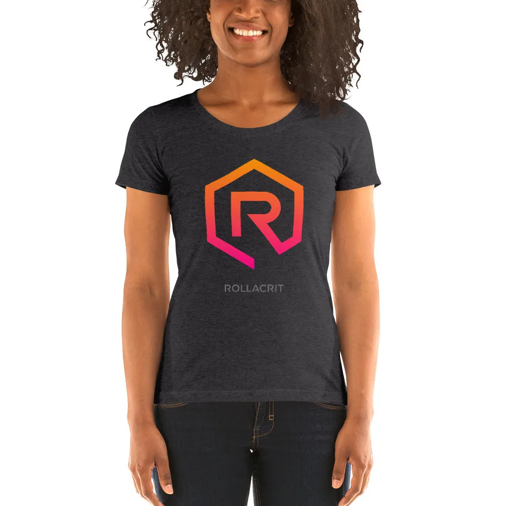 Roll A Crit Sunset Orange 1e fitted T-shirt charcoal maat M