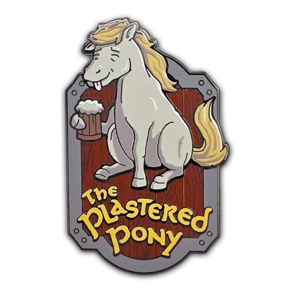 Roll A Crit Heroes of Barcadia Plastered Pony emaille pin