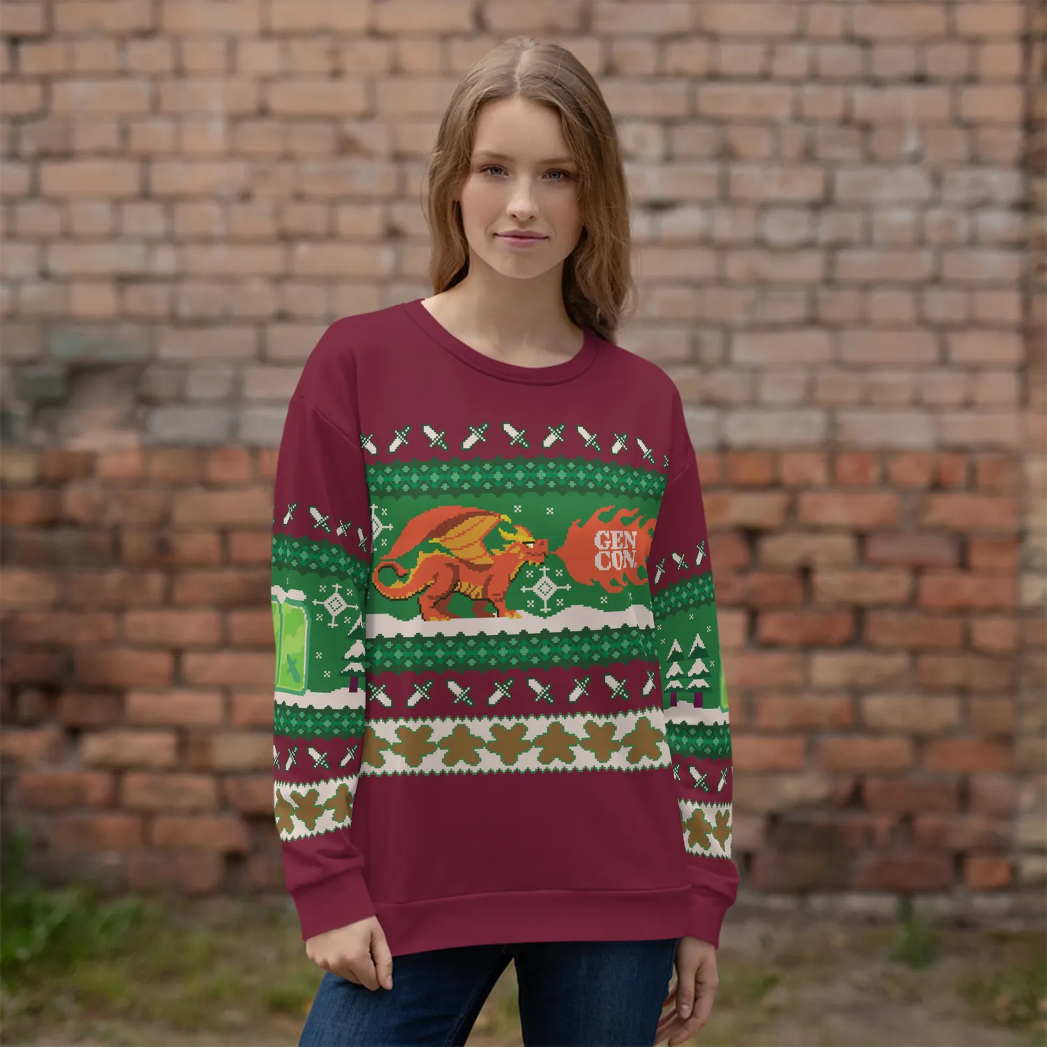 Roll A Crit Gen Con 2023 Genevieve sweater all-over print