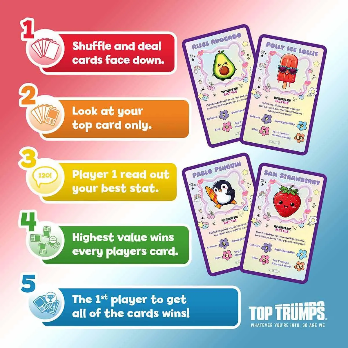 Top Trumps Kawaii kaartspel 30 kaarten schattig