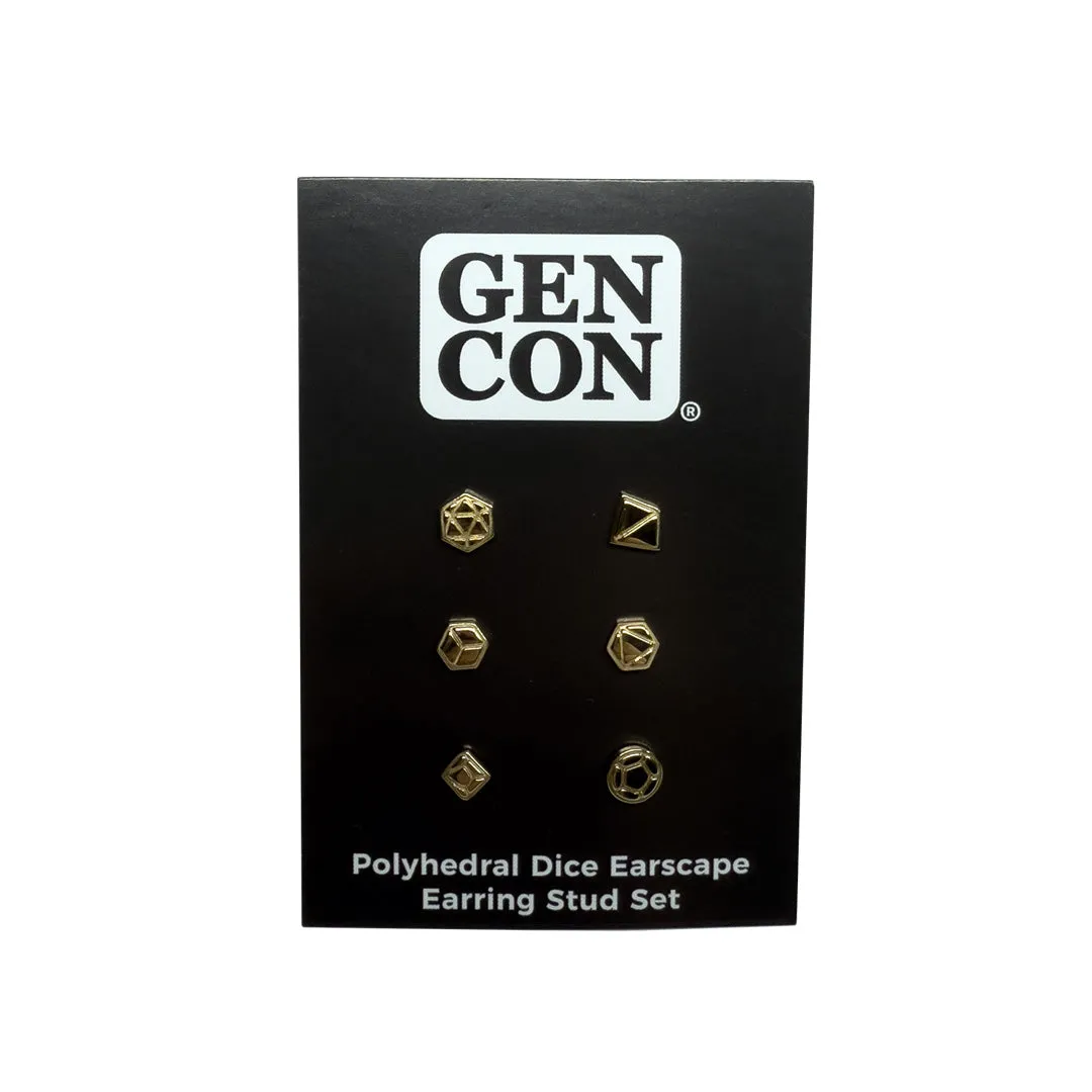 Roll A Crit Gen Con dobbelsteen oorbellen set goud 6 stuks