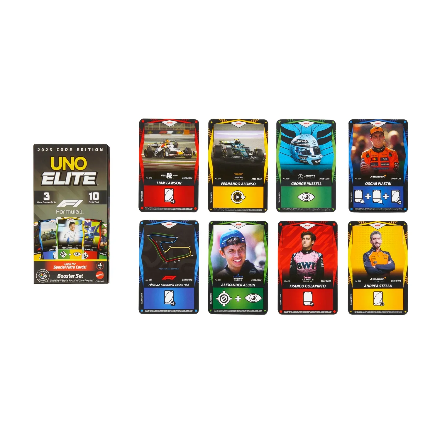 UNO Elite Formula 1 Booster Set kaartspel 30 actiekaarten