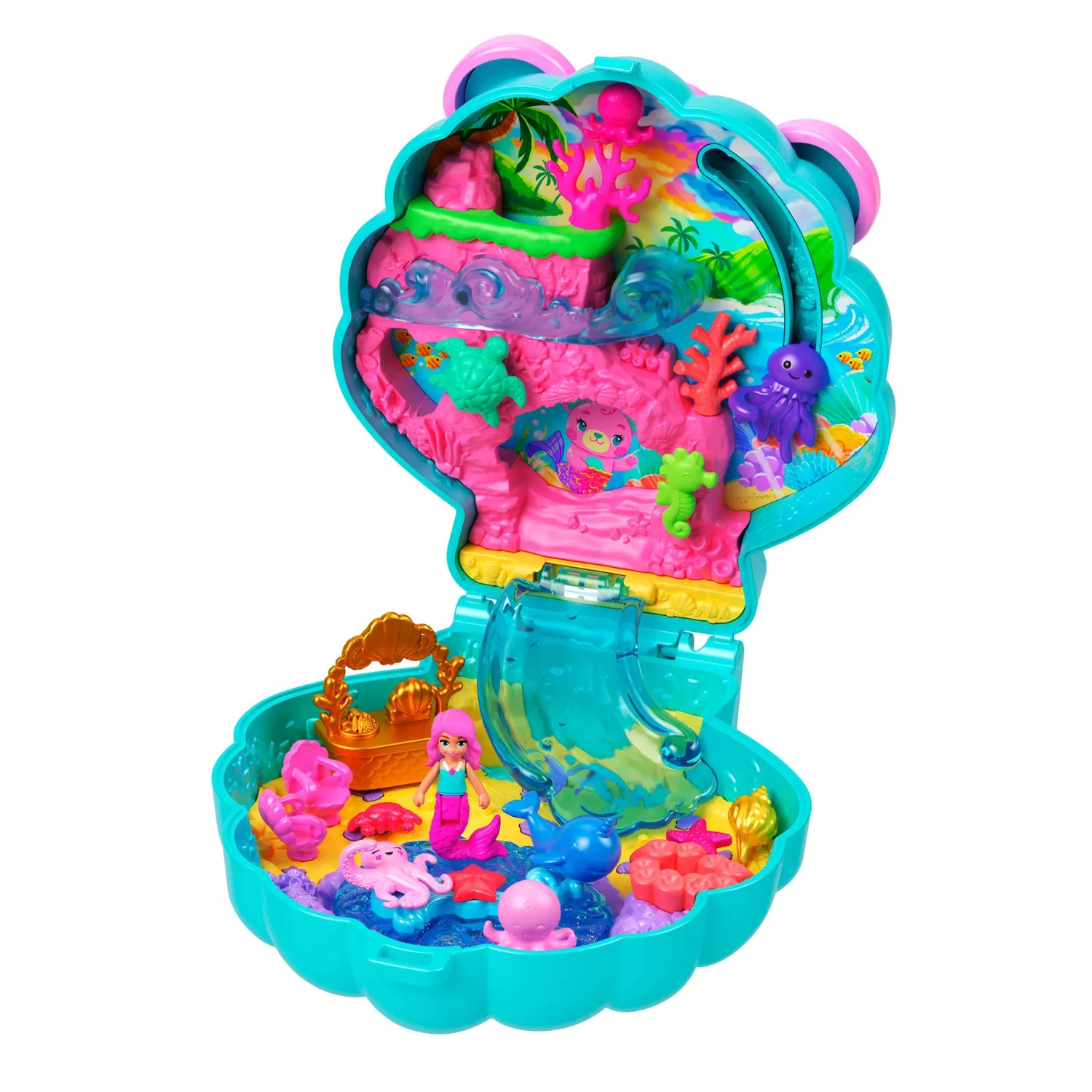 Polly Pocket Beertje compact poppenhuis zeemeermin