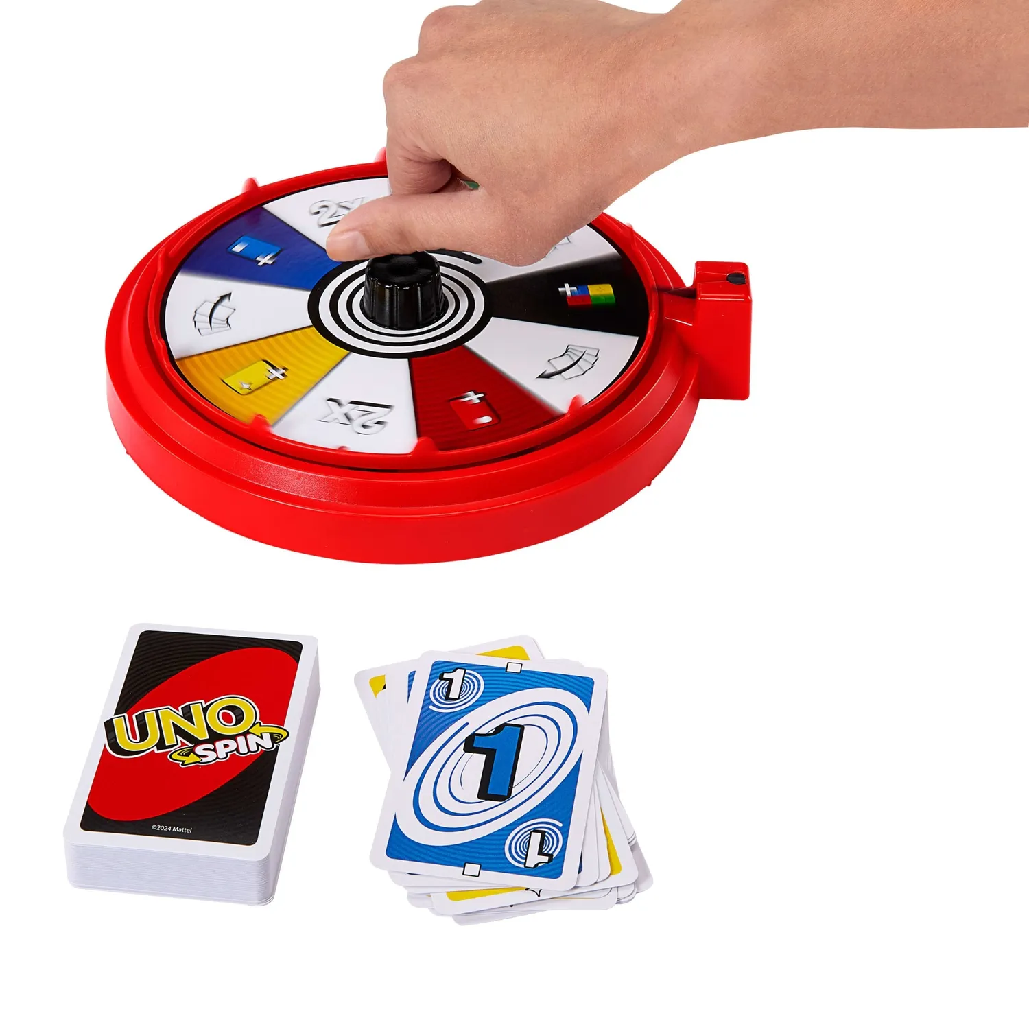 UNO Spin kaartspel met spinner 112 kaarten familiespel