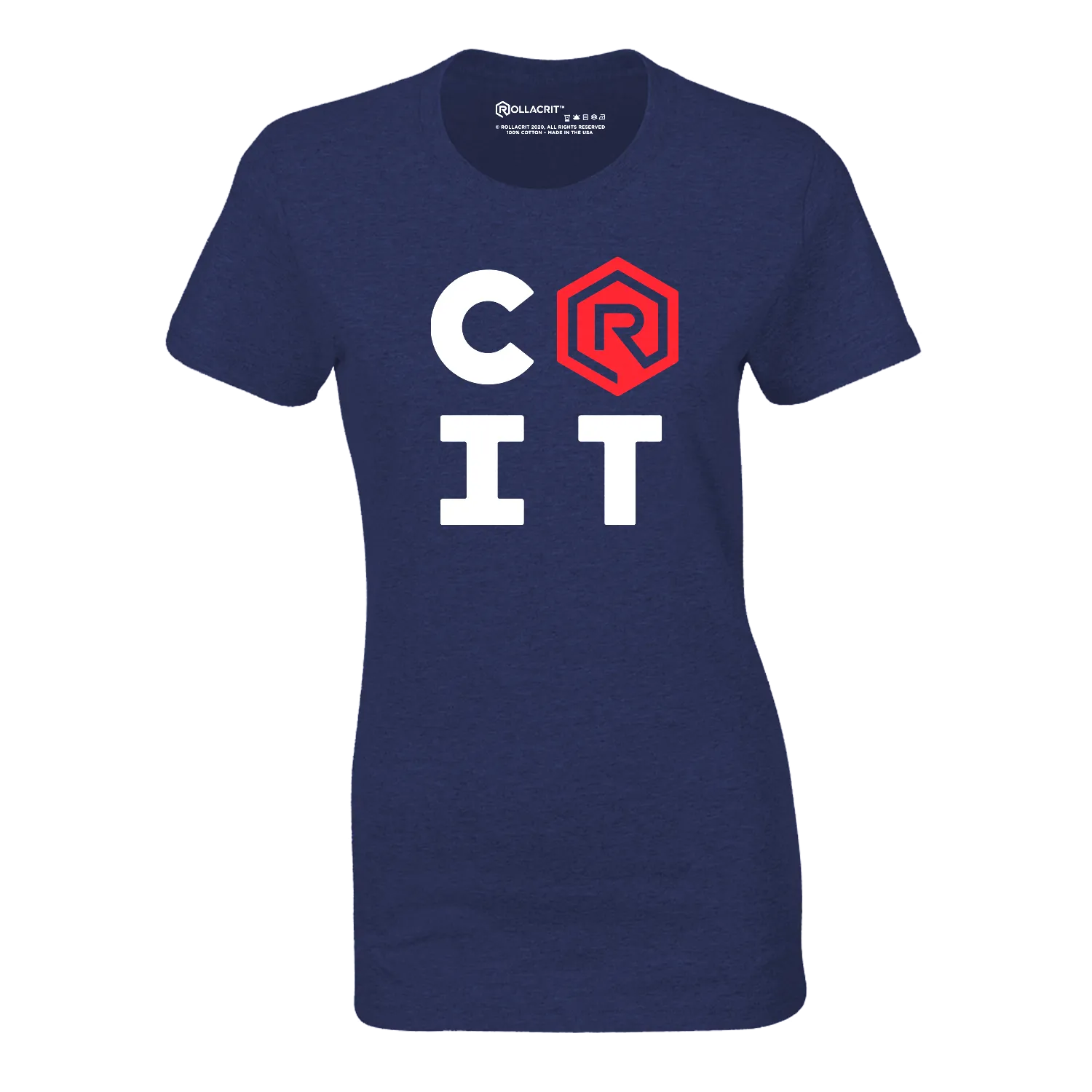 Roll A Crit CRIT Logo fitted T-shirt navy