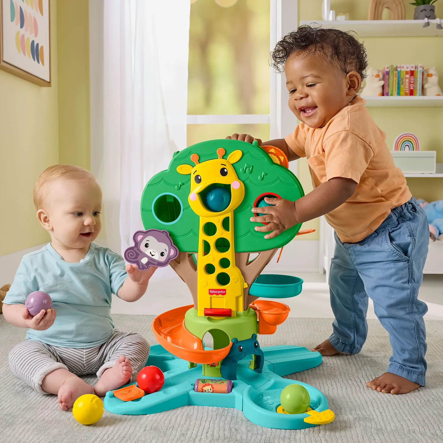 Fisher-Price Zit en Sta Jungleboom ballenspel met 6 ballen muziek