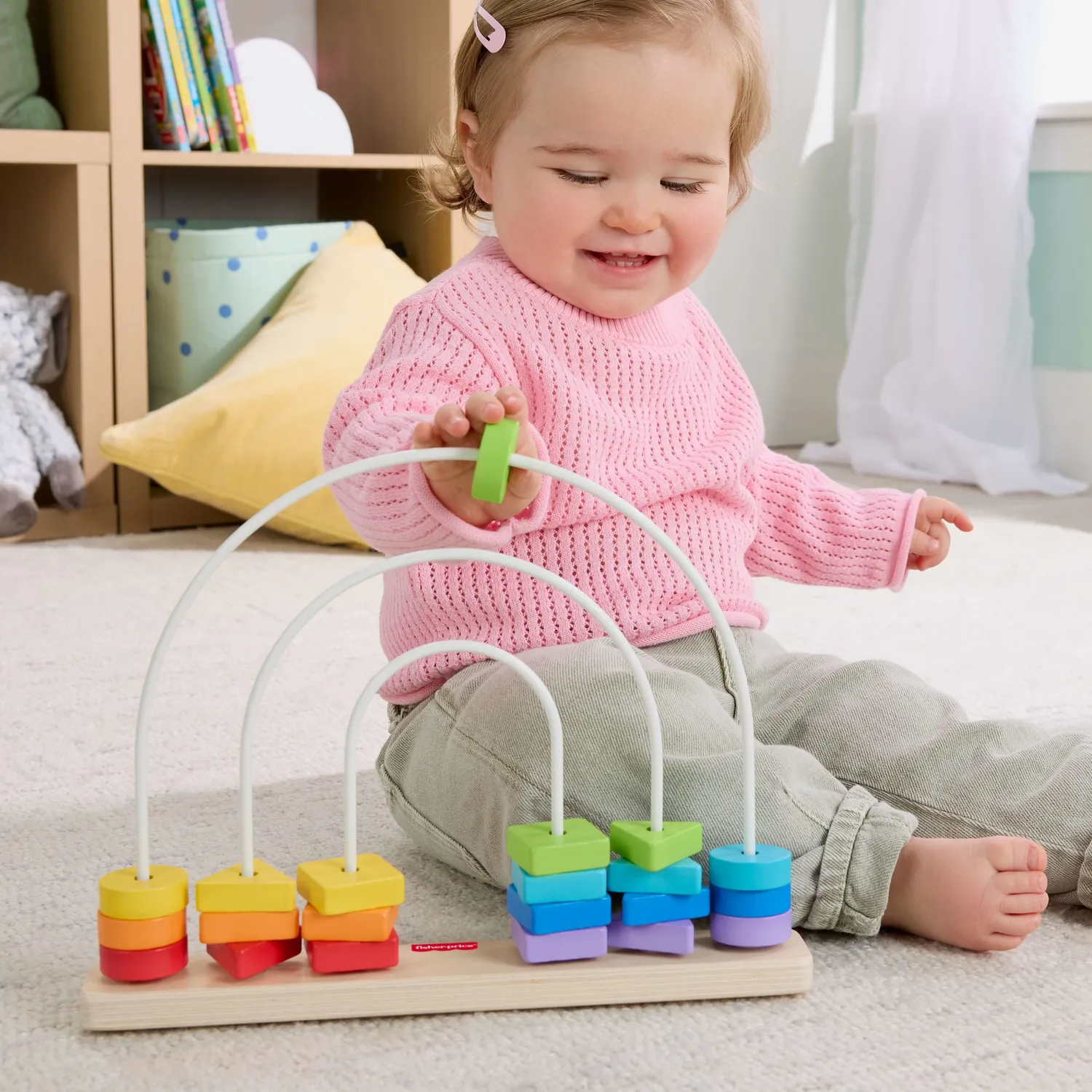 Fisher-Price Regenboog Houten kralen schuifspeelgoed 21-delig vanaf 1 jaar