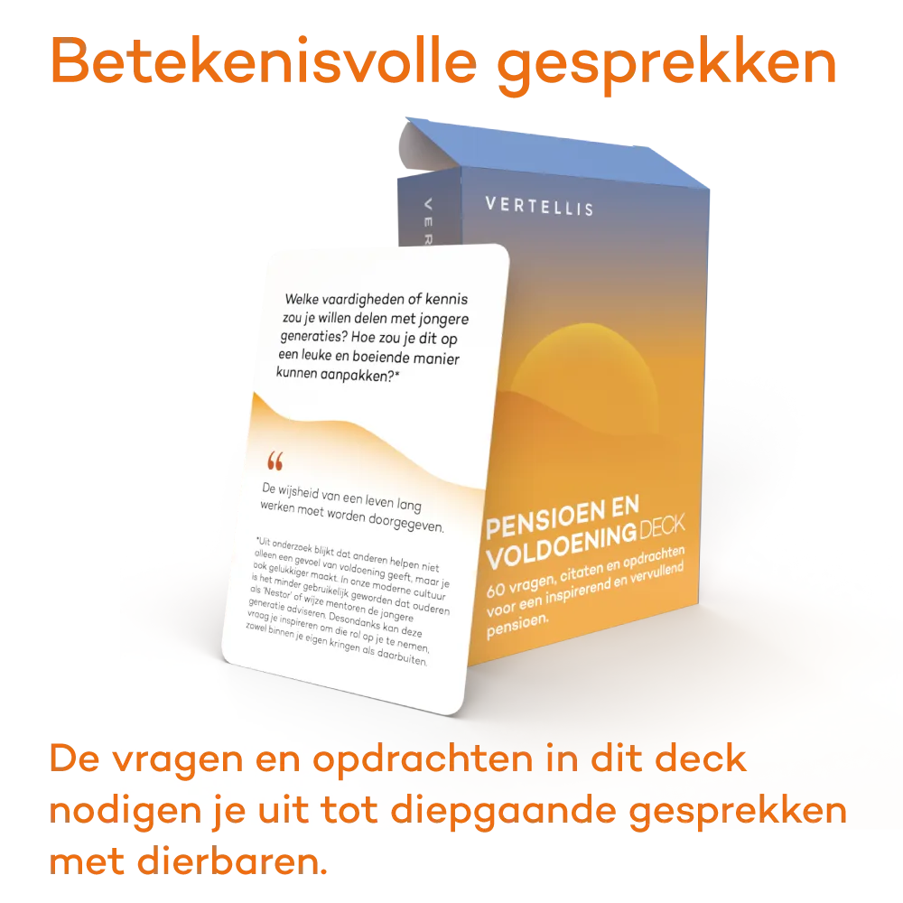 Vertellis Pensioen en Voldoening Deck kaartspel pensioen