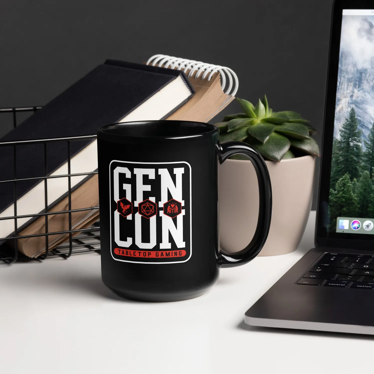 Roll A Crit Gen Con Icons mok keramiek zwart 11oz