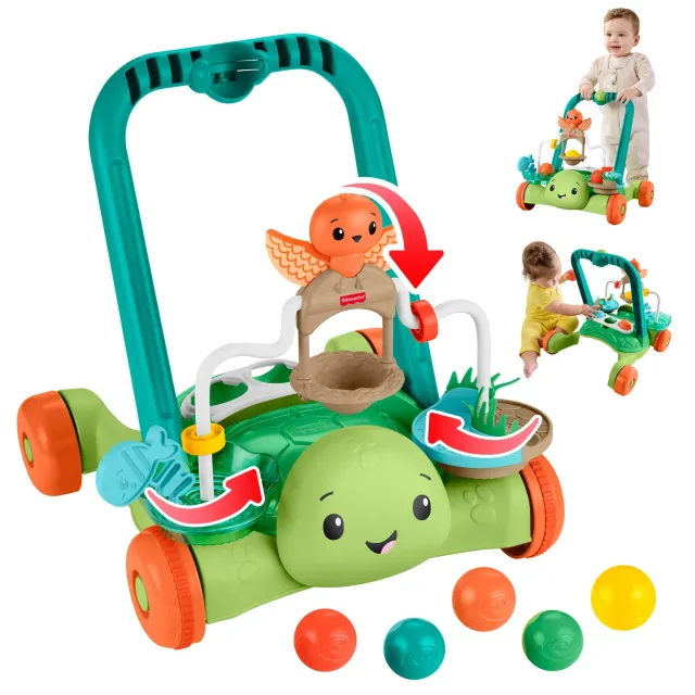Fisher-Price Schildpad loopwagen met 5 ballen