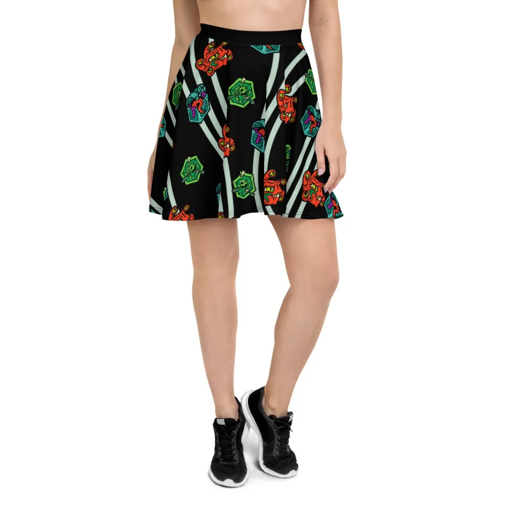 Roll A Crit Monsters Wave skaterrok polyester
