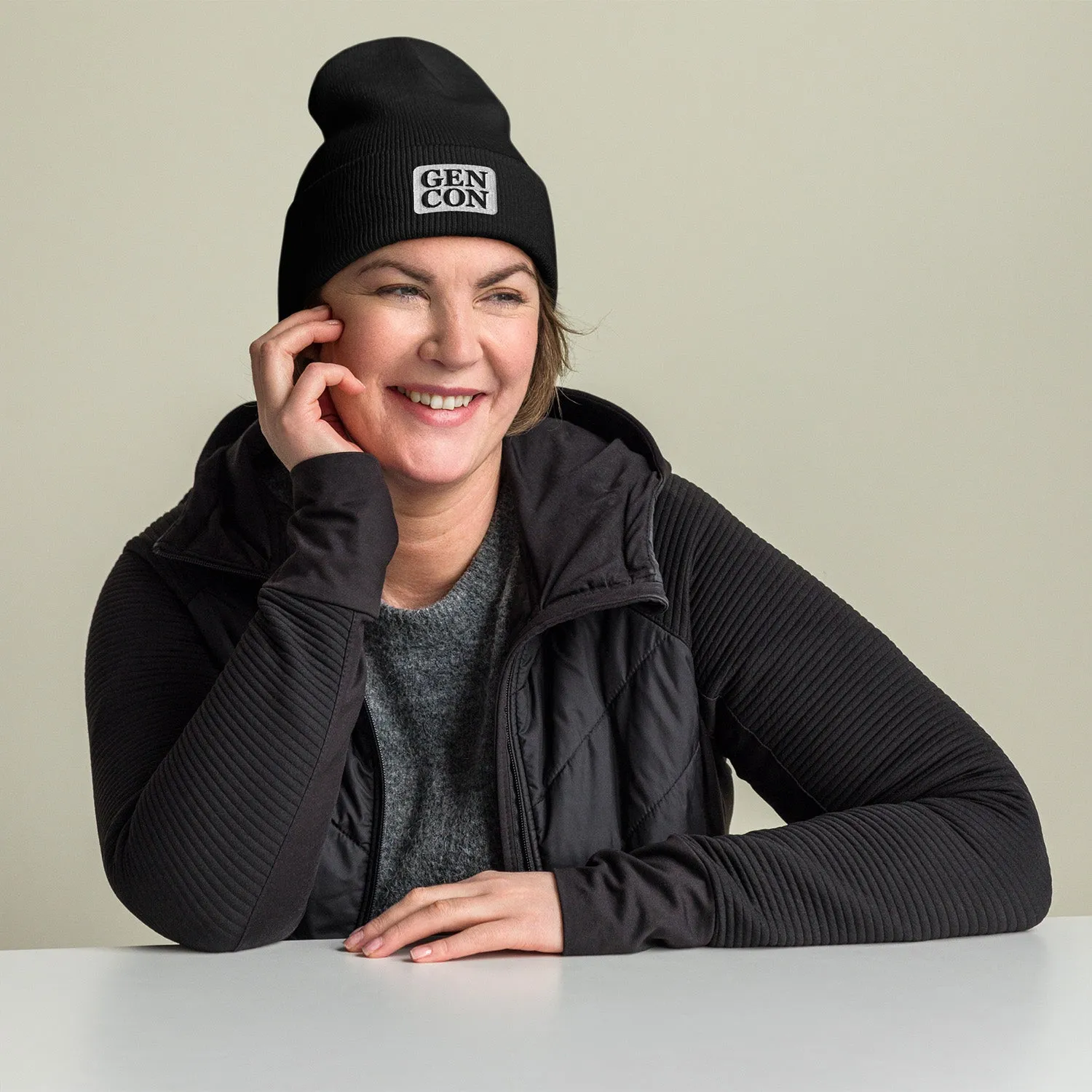 Roll A Crit Gen Con beanie muts acryl zwart grijs