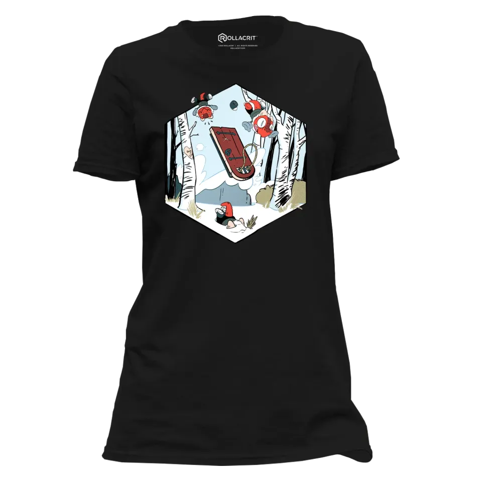 Roll A Crit Gen Con Kobolds Sledding dames T-shirt katoen