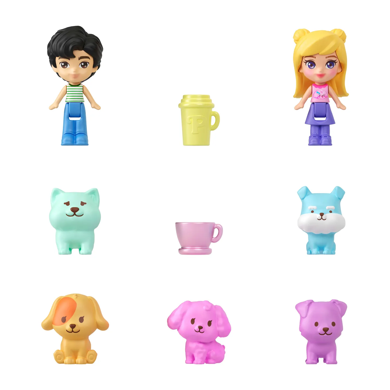 Polly Pocket Hondjes-Café speelset handtas 2 poppen