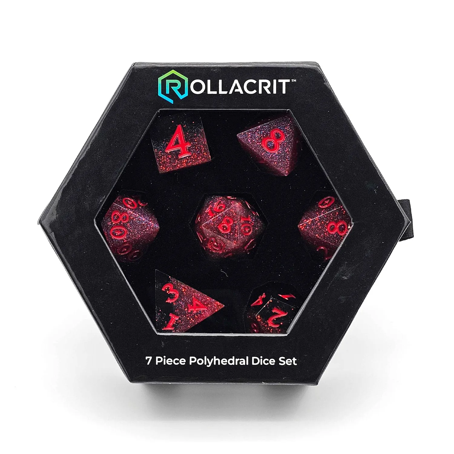 Roll A Crit Blood Hunter dobbelstenenset 7-delig rood-zwart