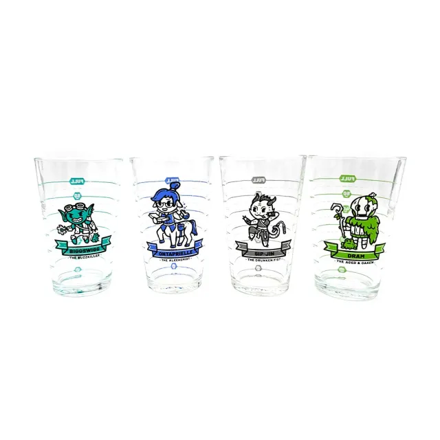 Roll A Crit Heroes of Barcadia Heroes for Hire glazen 4-pack