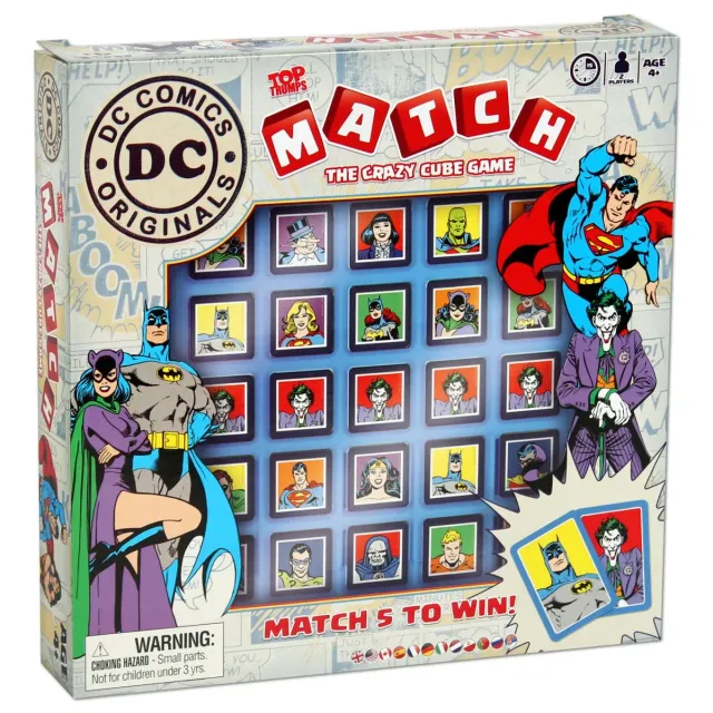 Top Trumps Match DC Comics kubusspel met 5 op een rij