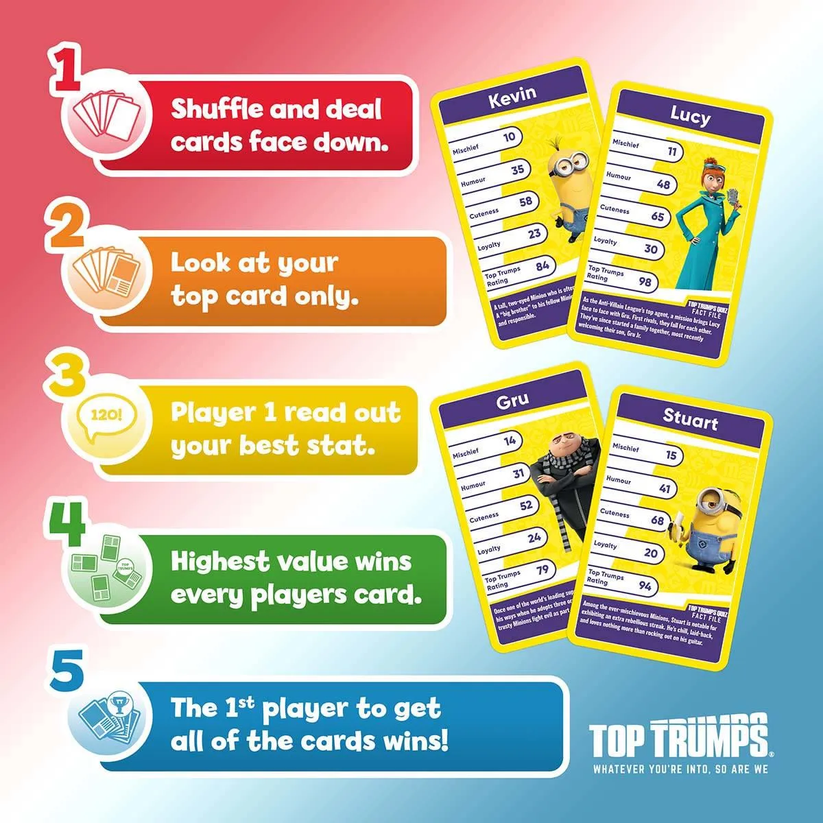 Top Trumps Minions kaartspel gele monsters familie