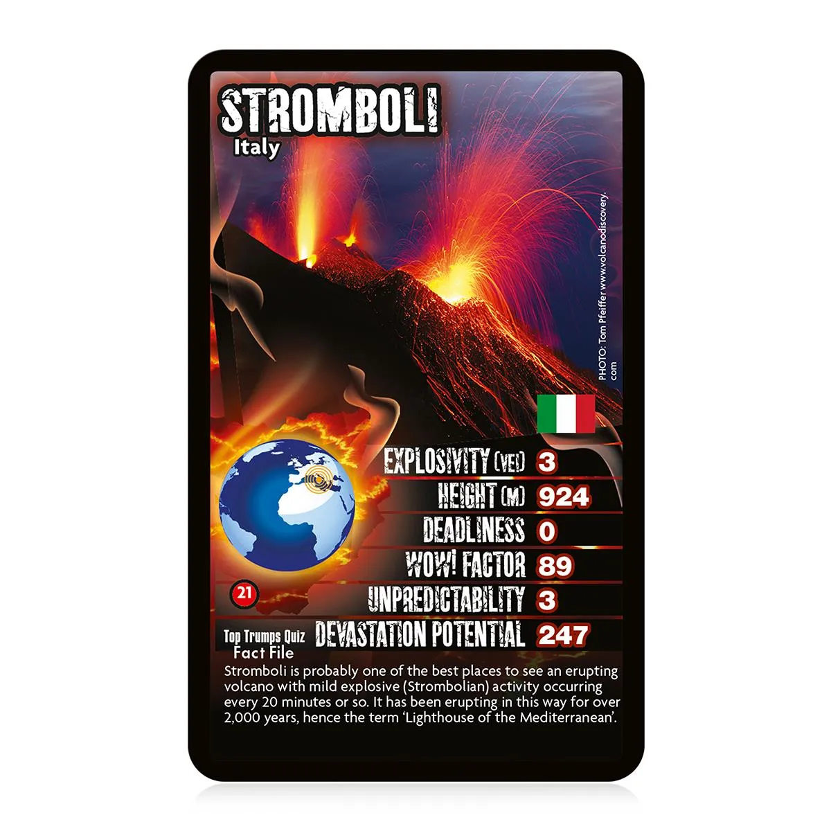 Top Trumps Volcanoes kaartspel vulkanen leerzaam
