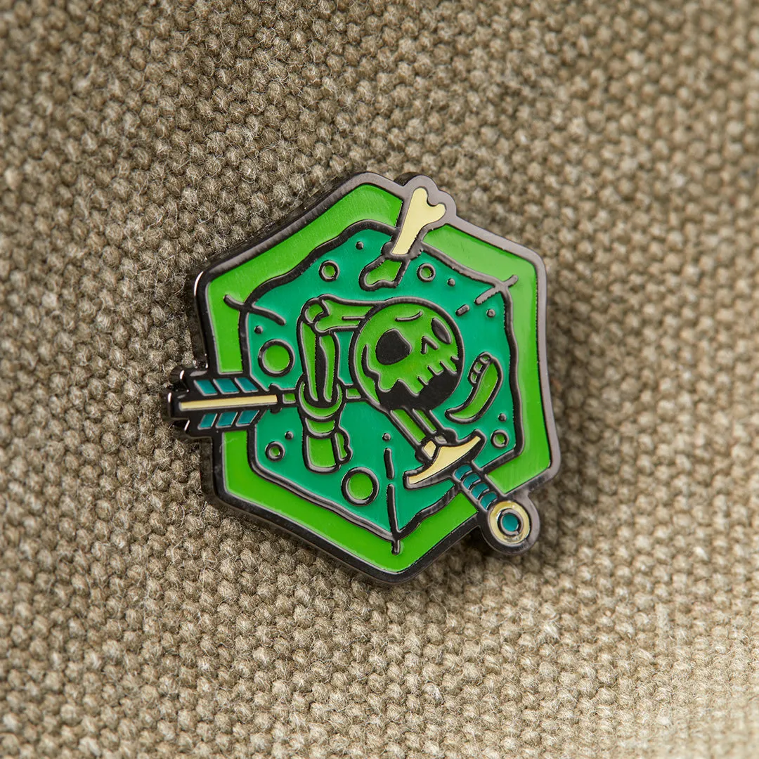 Roll A Crit Gelatinous Cube pin transparant