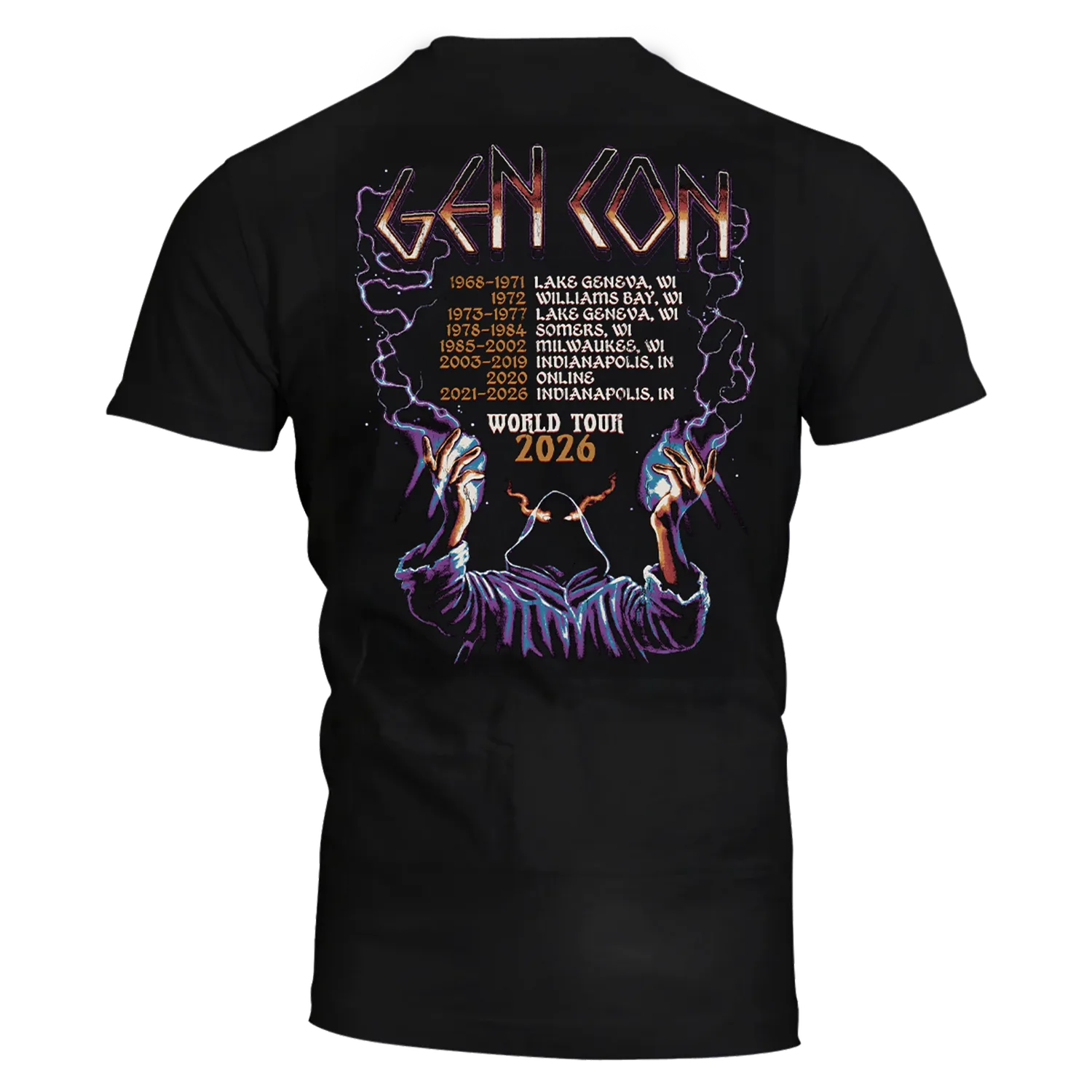 Roll A Crit Gen Con Manticore World Tour 2026 T-shirt katoen