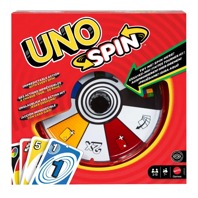 UNO Spin kaartspel met draaischijf 112 kaarten