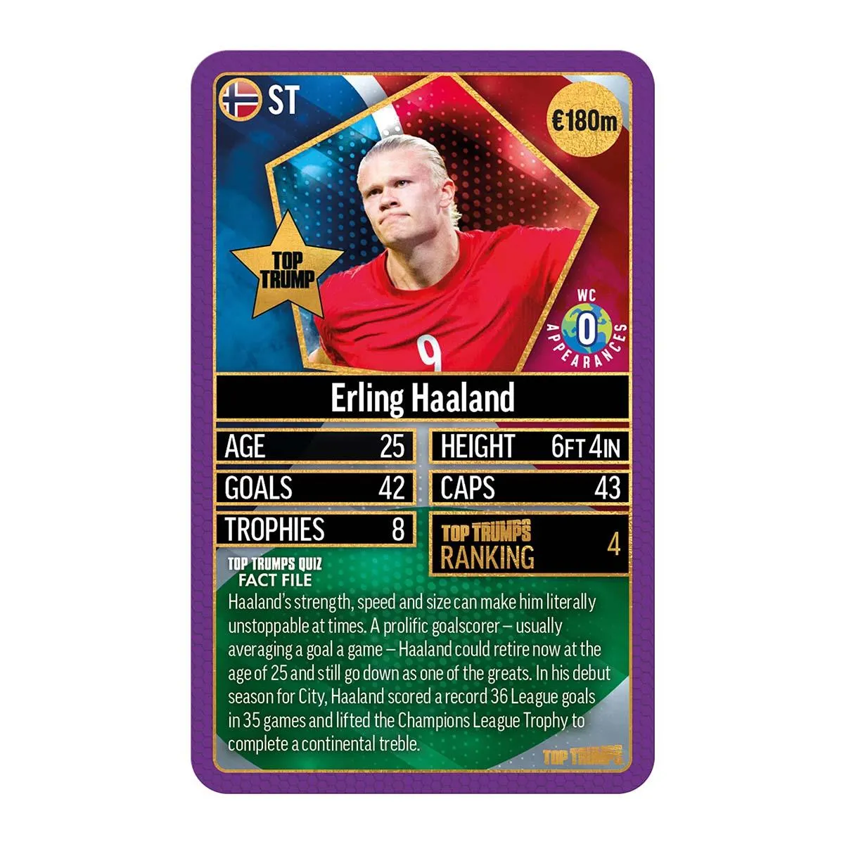 Top Trumps World Football Stars Top 200 kaartspel chrome paars