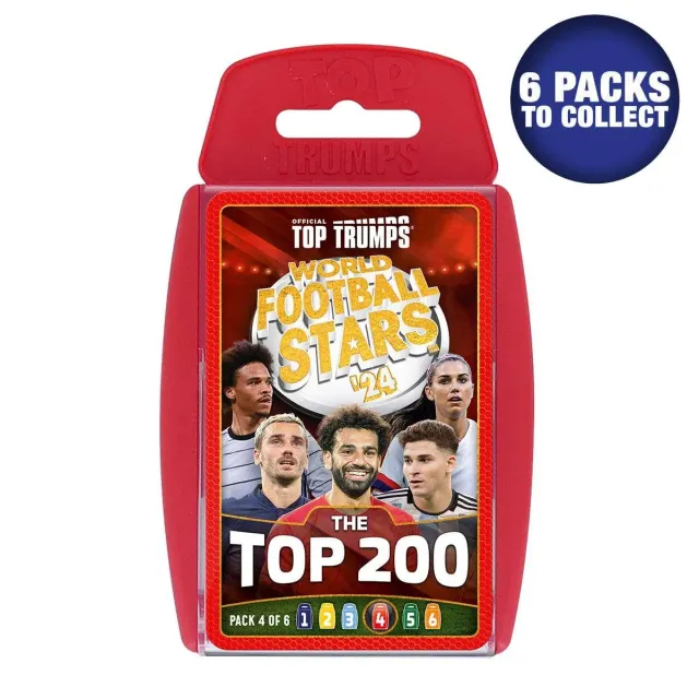 Top Trumps World Football Stars kaartspel Pack 4 Top 200