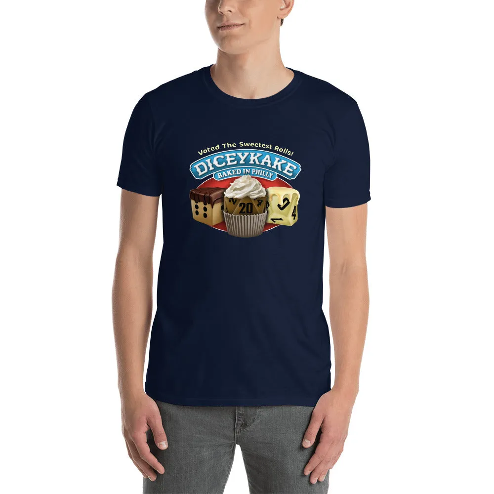 Roll A Crit Diceykake T-shirt dobbelsteen dessert katoen