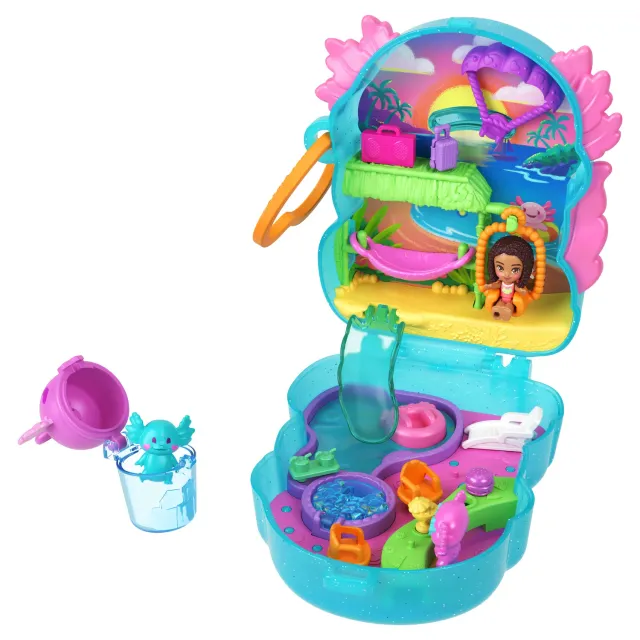 Polly Pocket Axolotl doosje met pop en dier