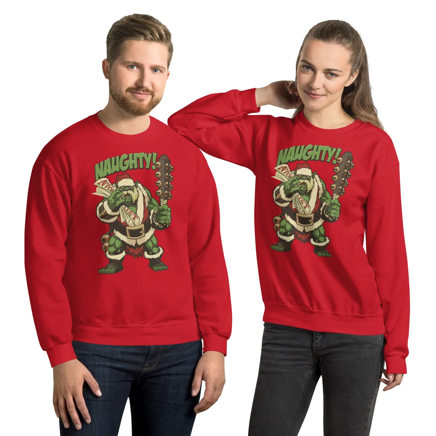 Roll A Crit Holiday Naughty Ogre sweater katoen rood S