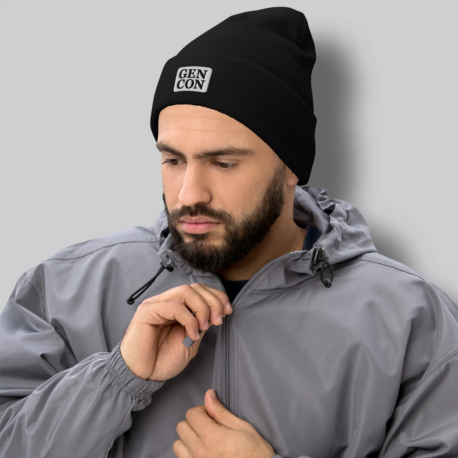 Roll A Crit Gen Con beanie muts acryl zwart grijs