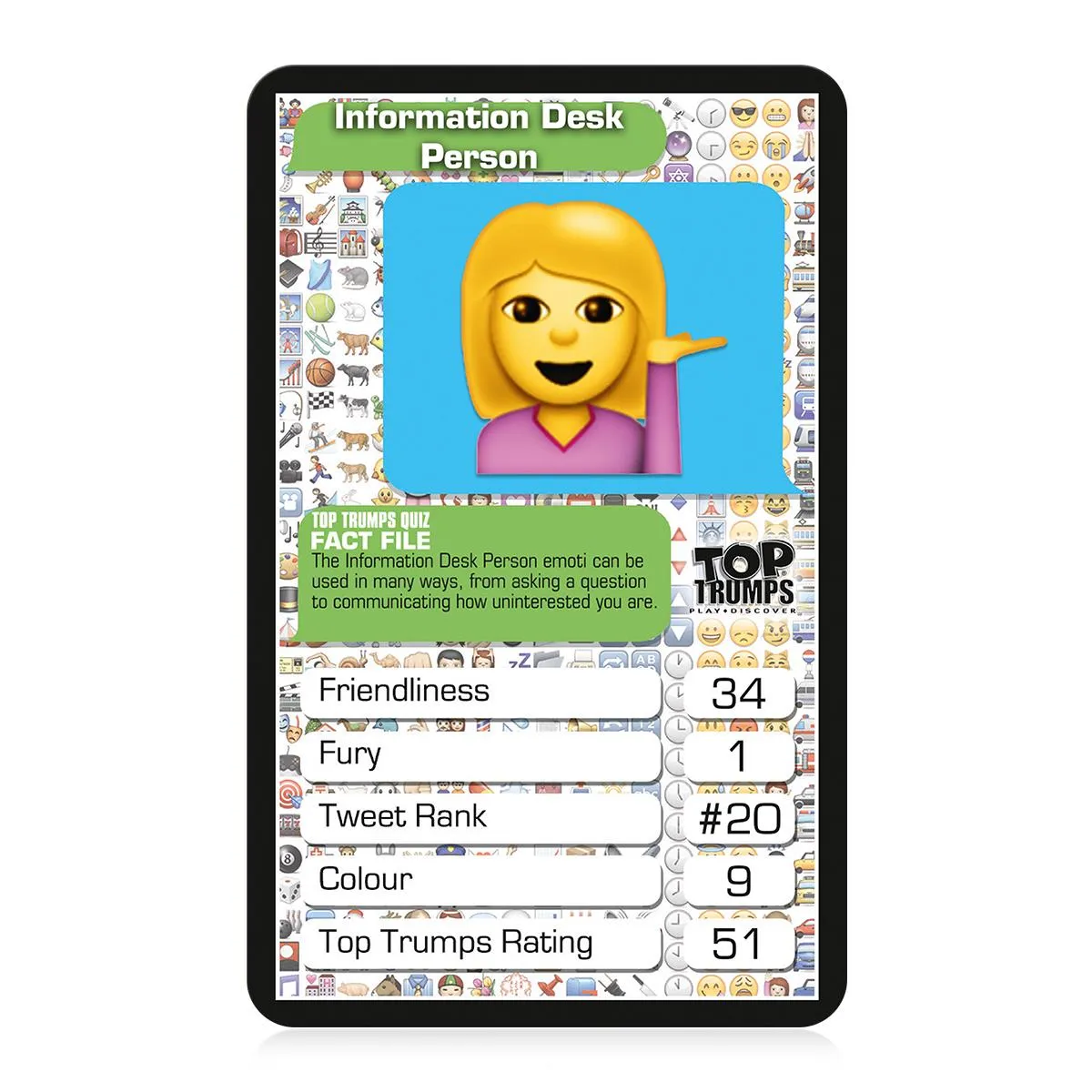 Top Trumps Top 30 Emotis kaartspel grappig vrienden