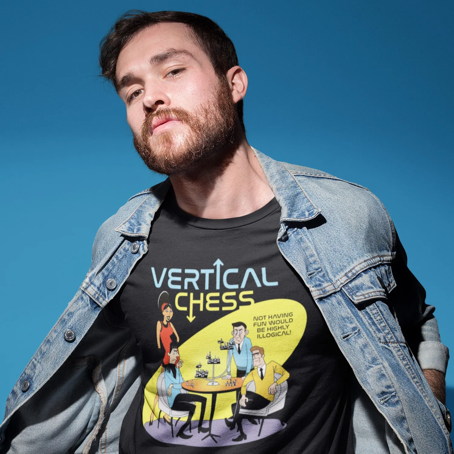 Roll A Crit Vertical Chess T-shirt katoen unisex