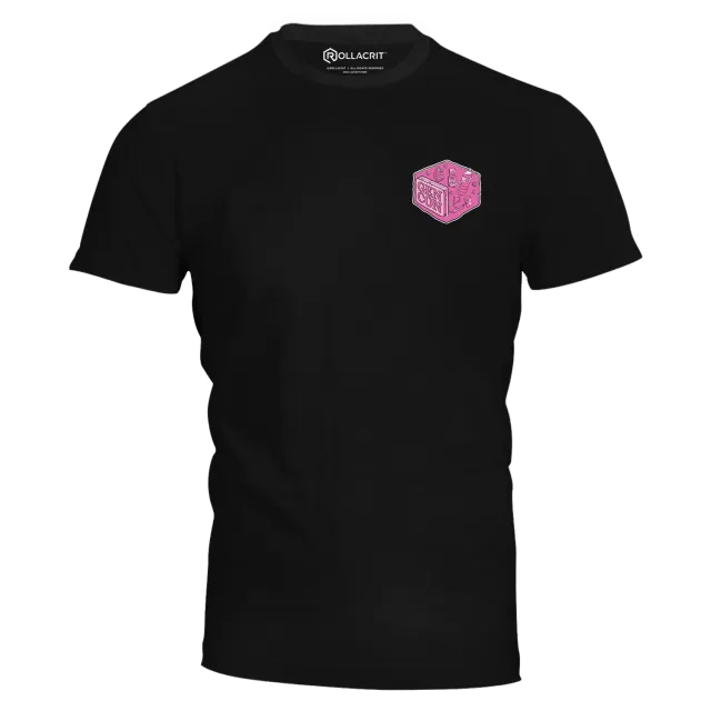 Roll A Crit Gen Con Pink Gelatinous Cube T-Shirt zwart