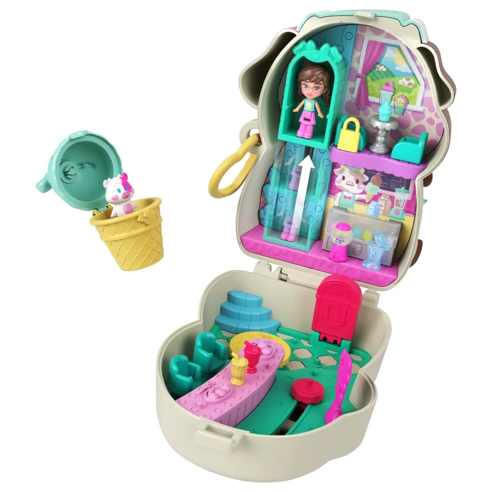 Polly Pocket Cowbell Diner compact met poppetje 8-delig