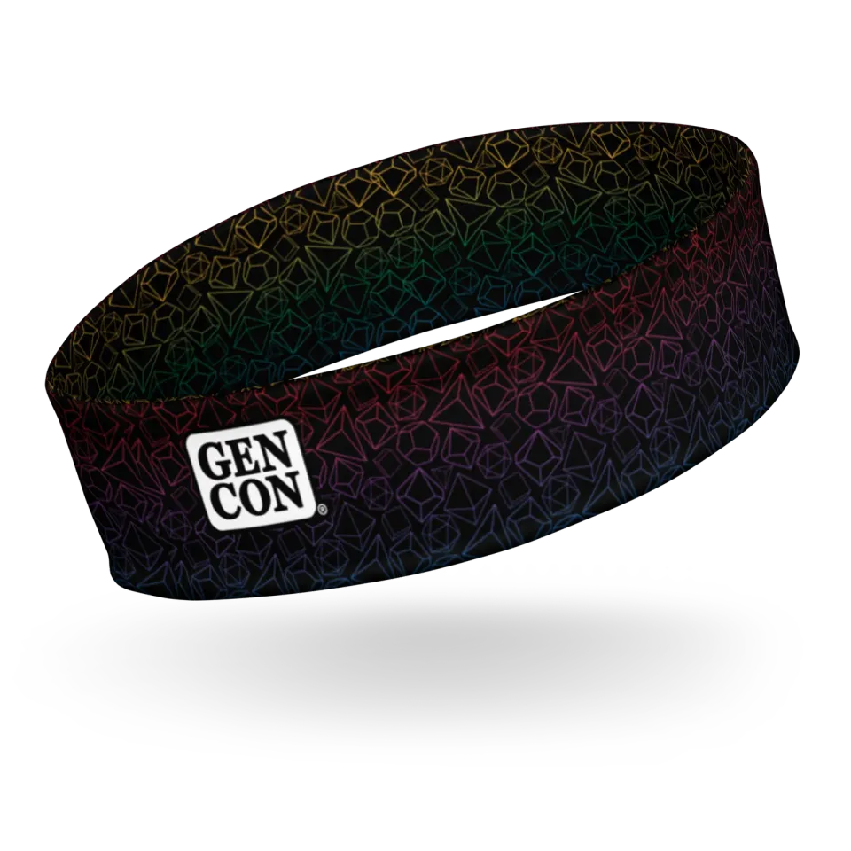Roll A Crit Gen Con Rainbow Dice hoofdband polyester